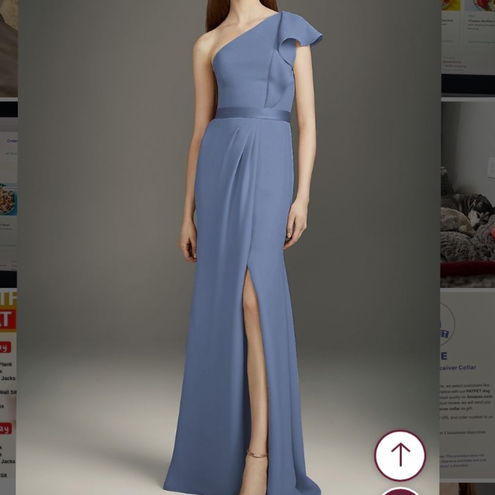 Vera wang steel blue bridesmaid dress
